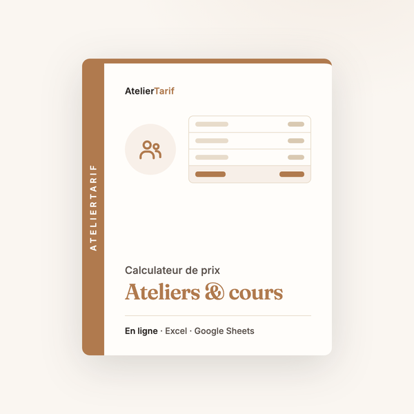 Calculateur Ateliers et cours complet : charges et frais compris