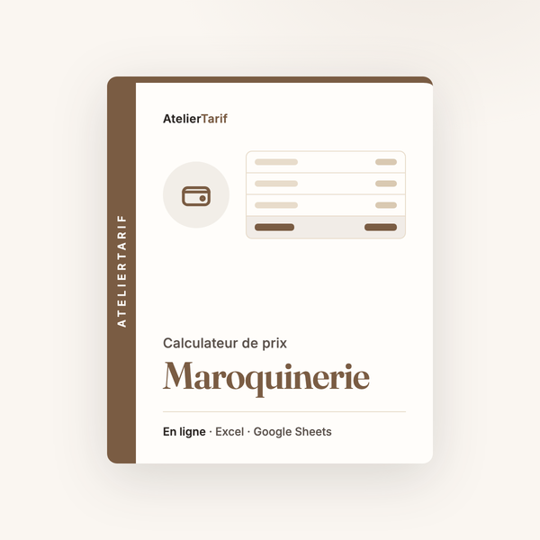 Calculateur Maroquinerie complet : charges et frais compris