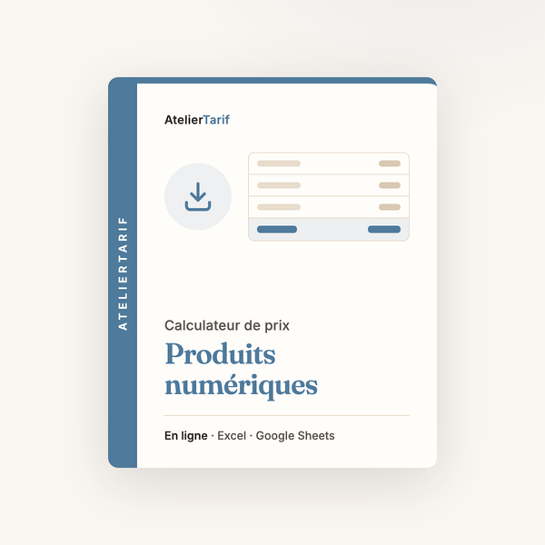 Calculateur Produits numériques complet : charges et frais compris